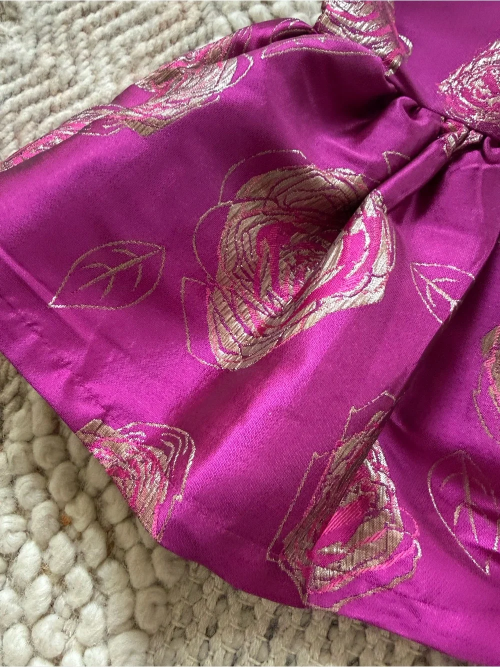 The Children's Place Fuchsia Floral Metallic Rose Dress 18-24 months 2pc nwt